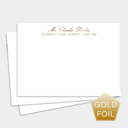 Classic Combination Gold Personalised Notecards