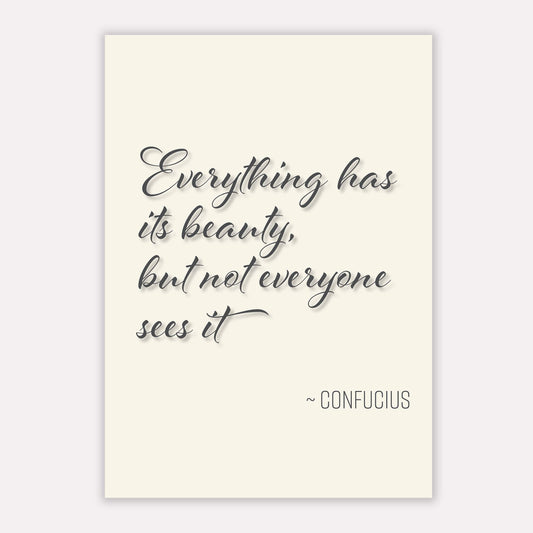 Confuscius Quote on Beauty