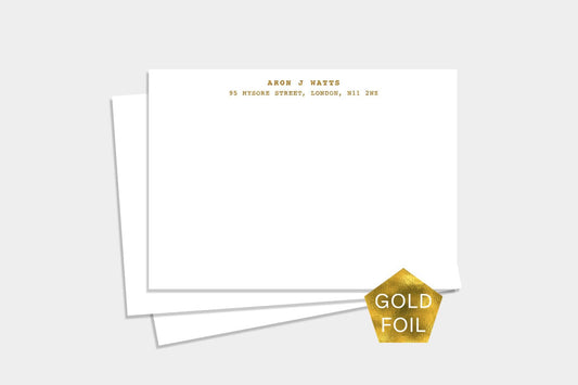 Monotype Gold Personalised Notecards