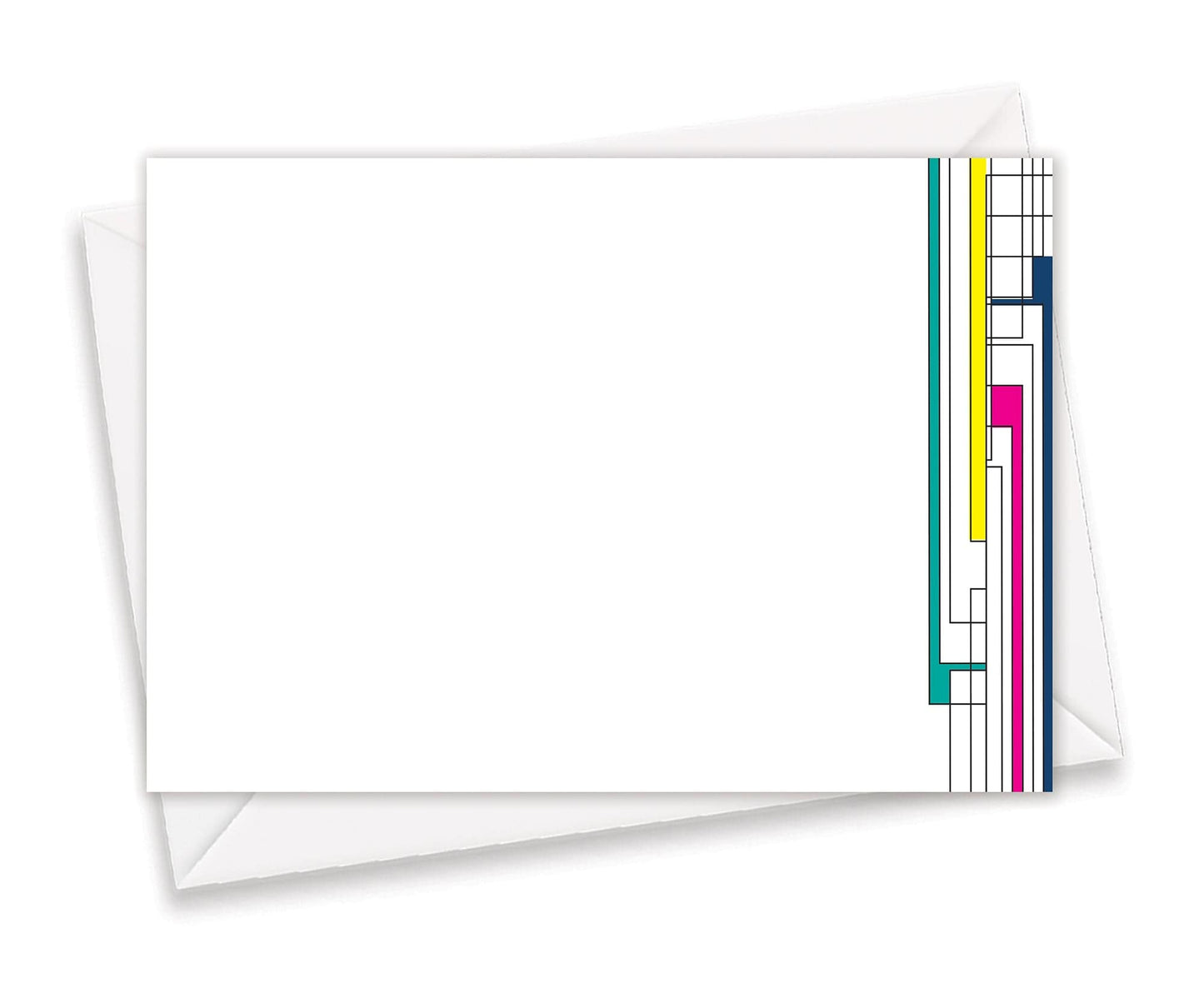 Coloured Lines Personalised Designer Notecards