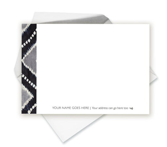 Tie and Dye Border Personalised Designer Notecards
