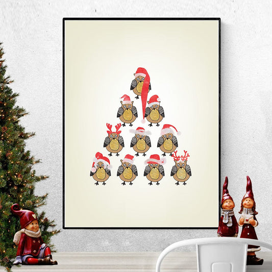Christmas Owls | Print