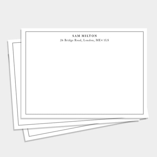 Serif with Border Personalised Notecards