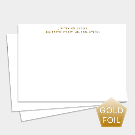 Stylish Sans Gold Personalised Notecards